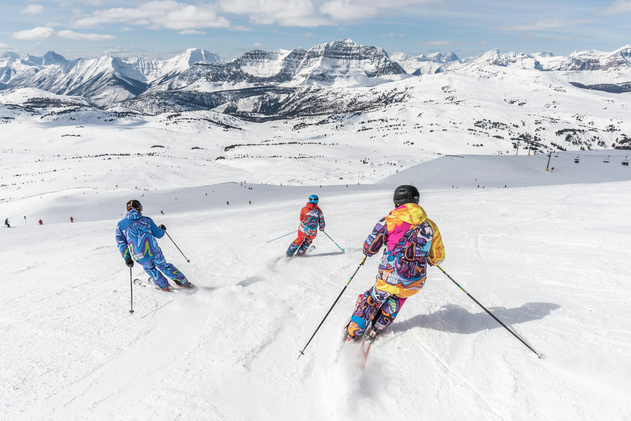 Skier in fresh alpine snow