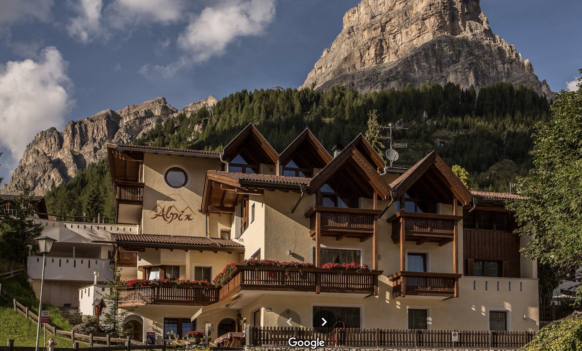 Alpine hotel set among the mountains