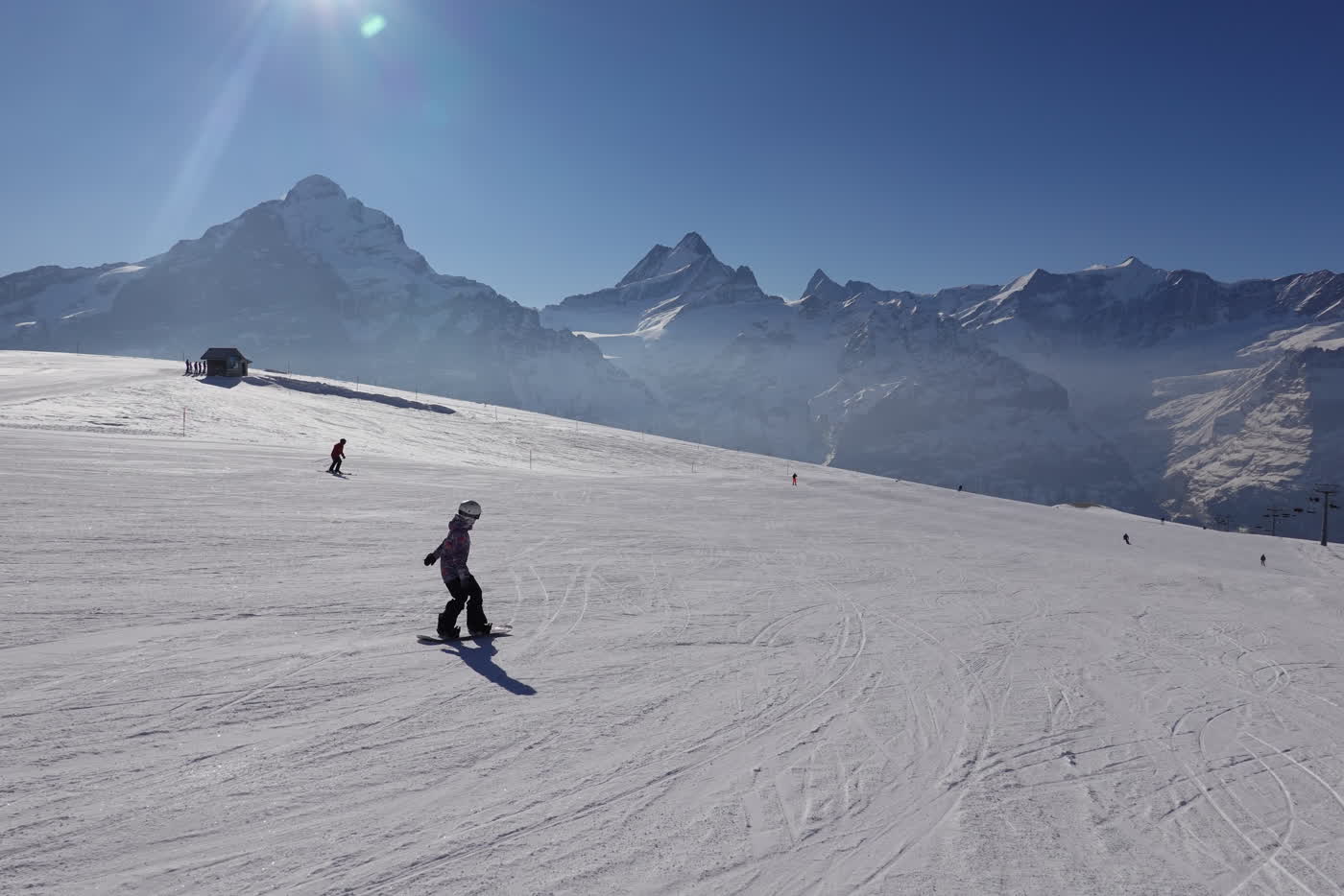 Skier on a wide Jungfrau piste