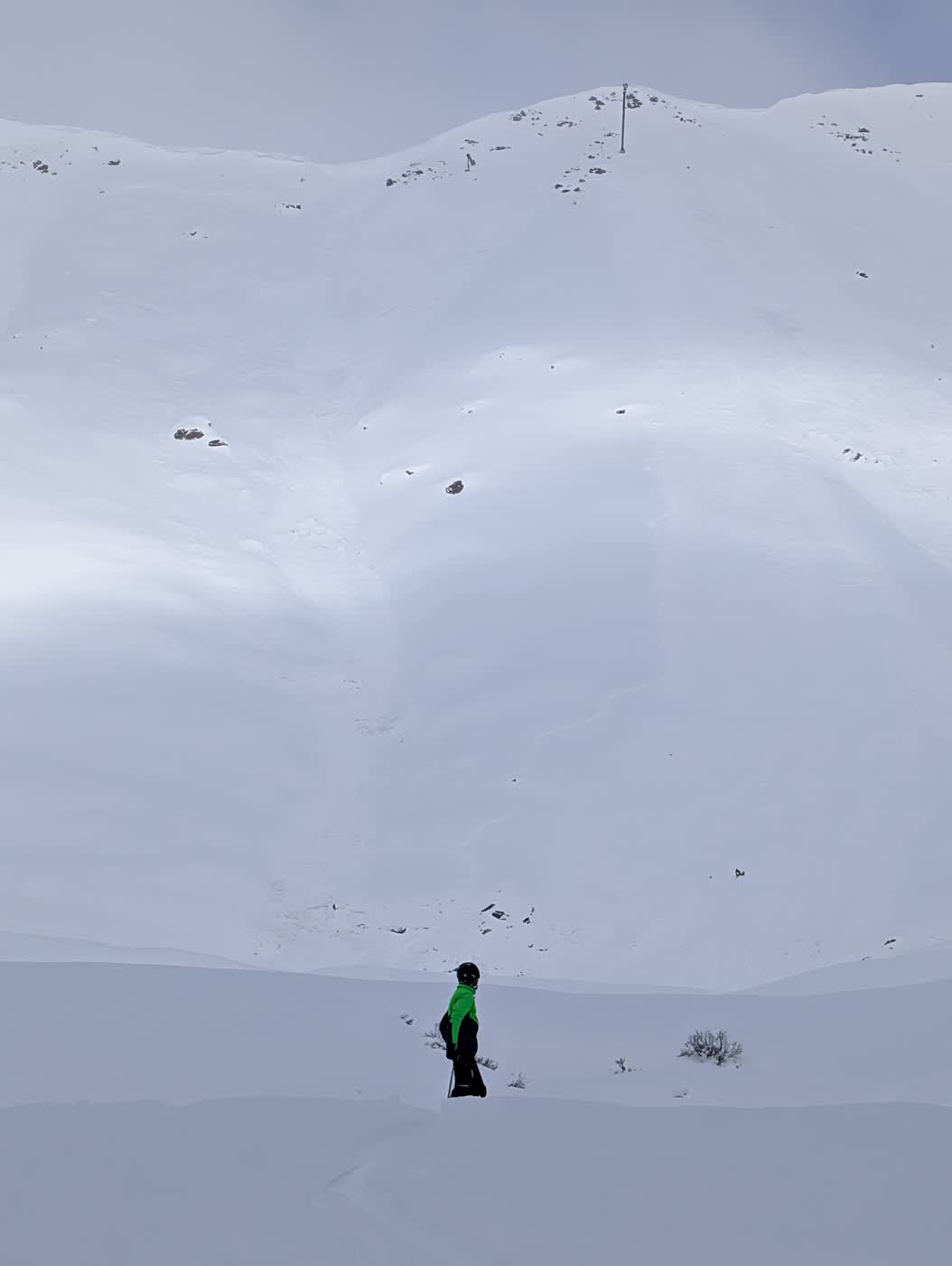 Skier on a quiet powder slope in Serfaus-Fiss-Ladis