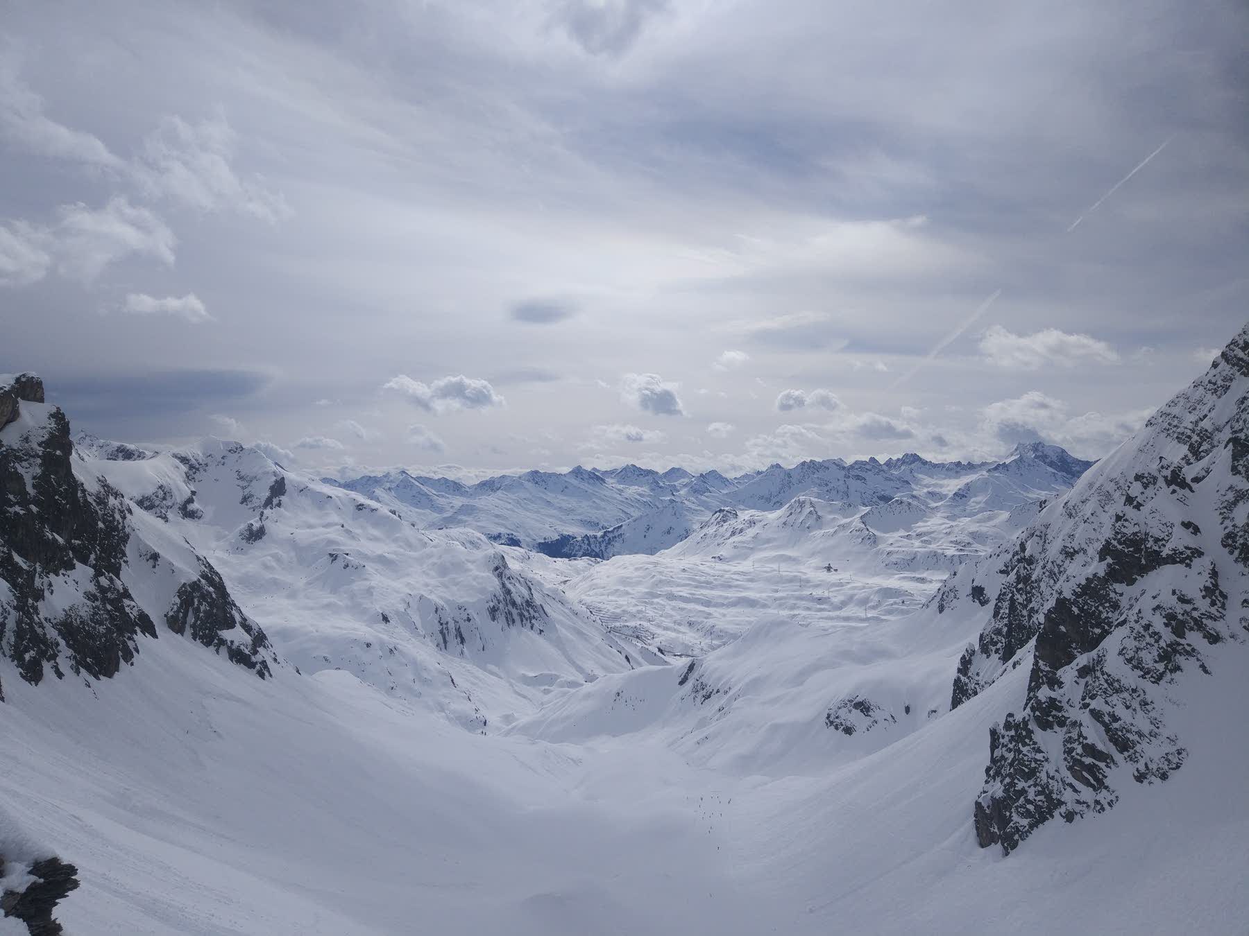 Snowy Arlberg mountains above St. Anton