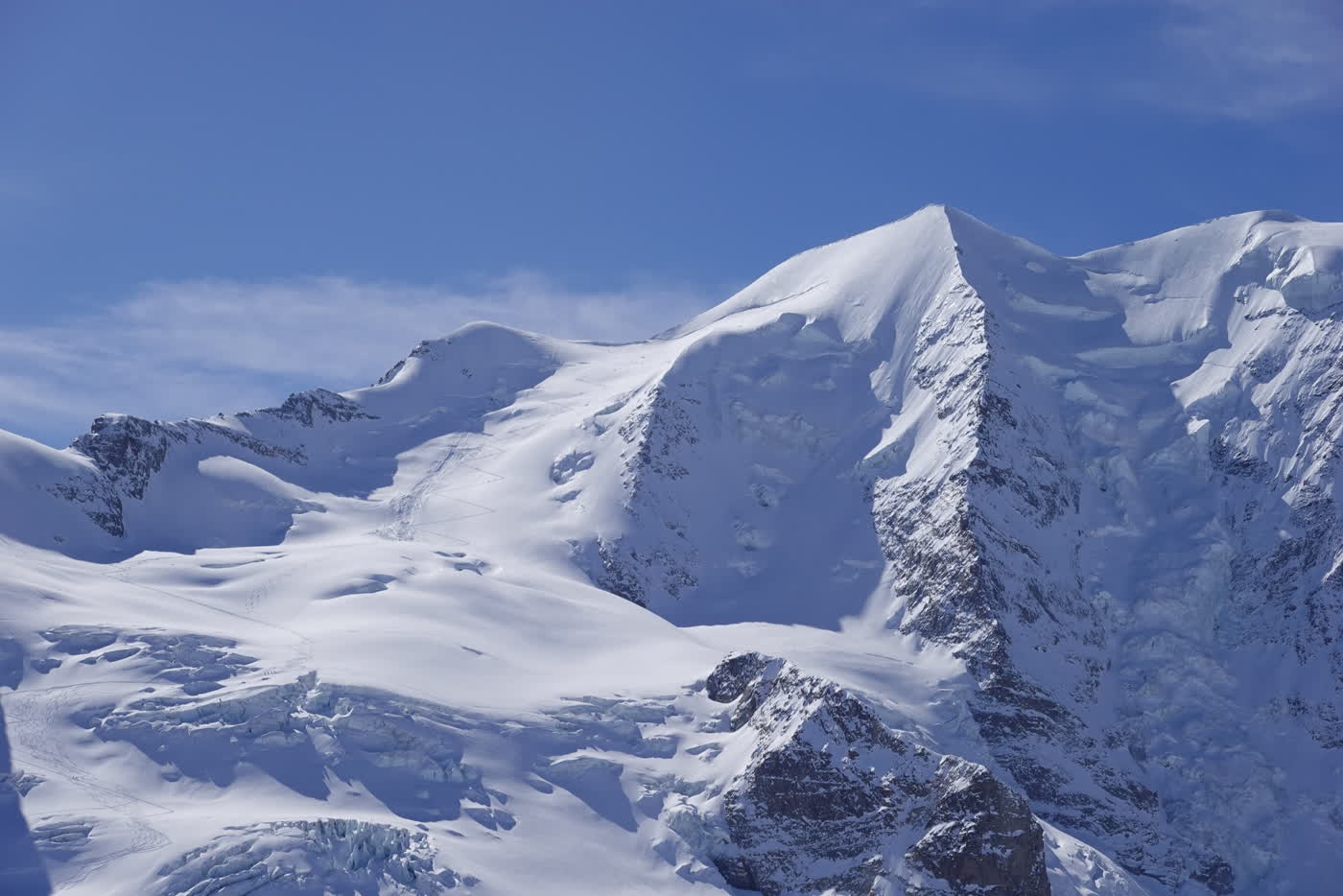 High snowy peaks above St. Moritz