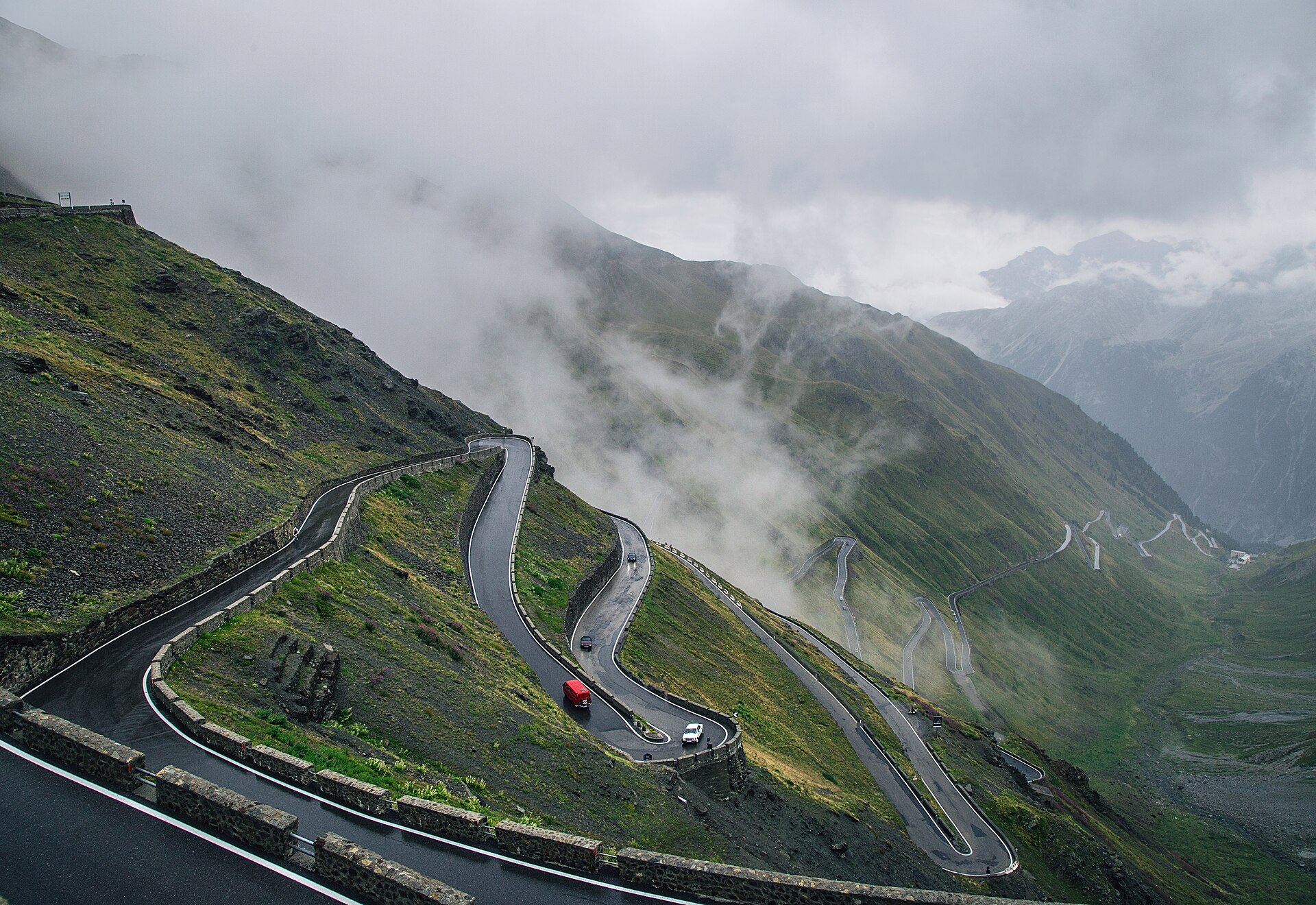 A winding high Alpine road